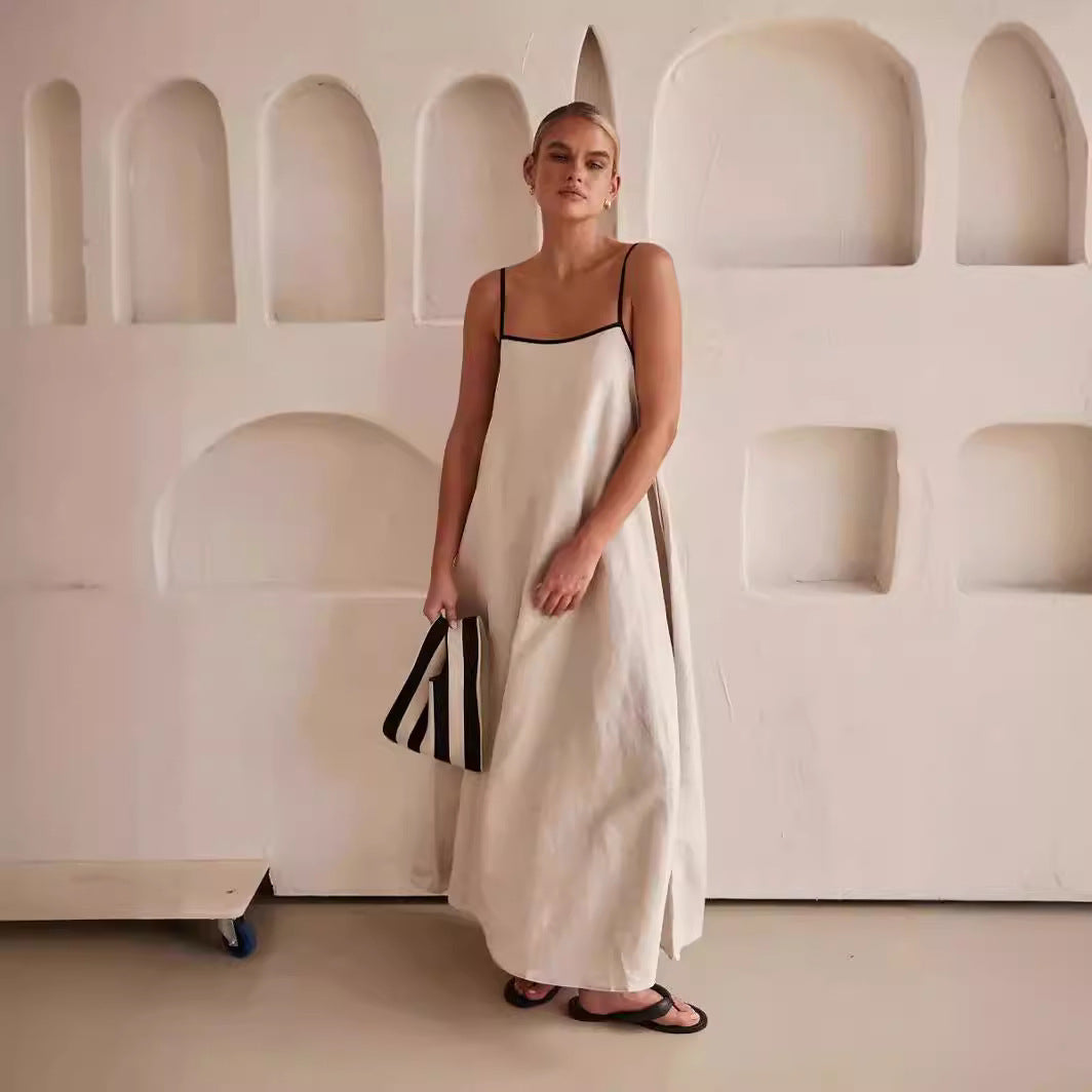Olivia - Robe longue d'été à fines bretelles