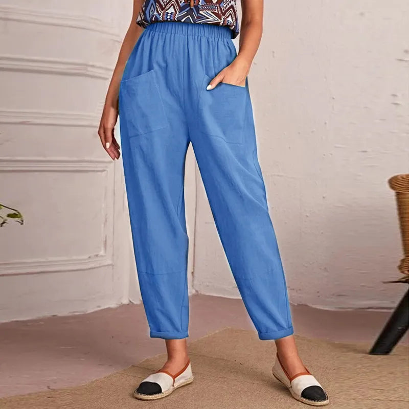 Claire - Pantalon décontracté vert kaki