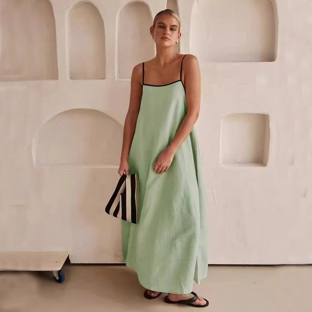 Olivia - Robe longue d'été à fines bretelles