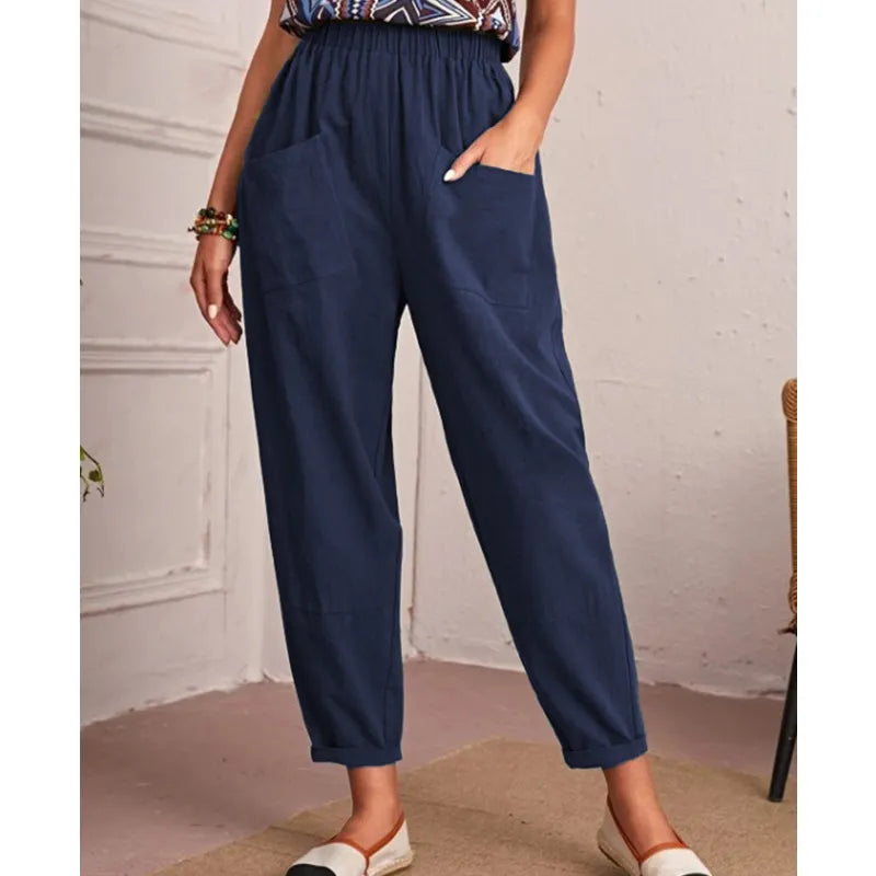 Claire - Pantalon décontracté vert kaki