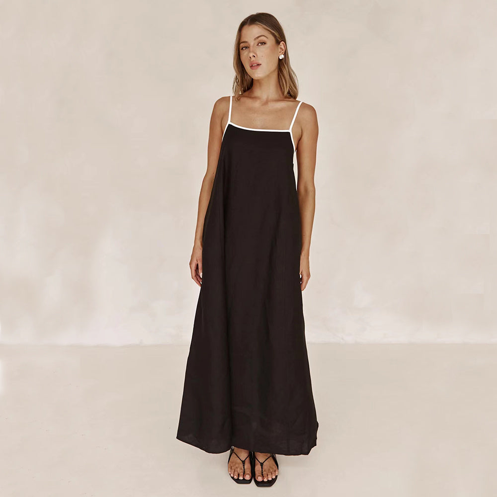 Olivia - Robe longue d'été à fines bretelles
