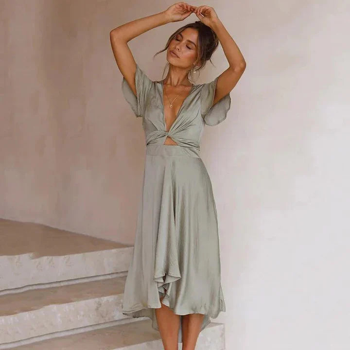 Alana - Robe fluide bohème nouée