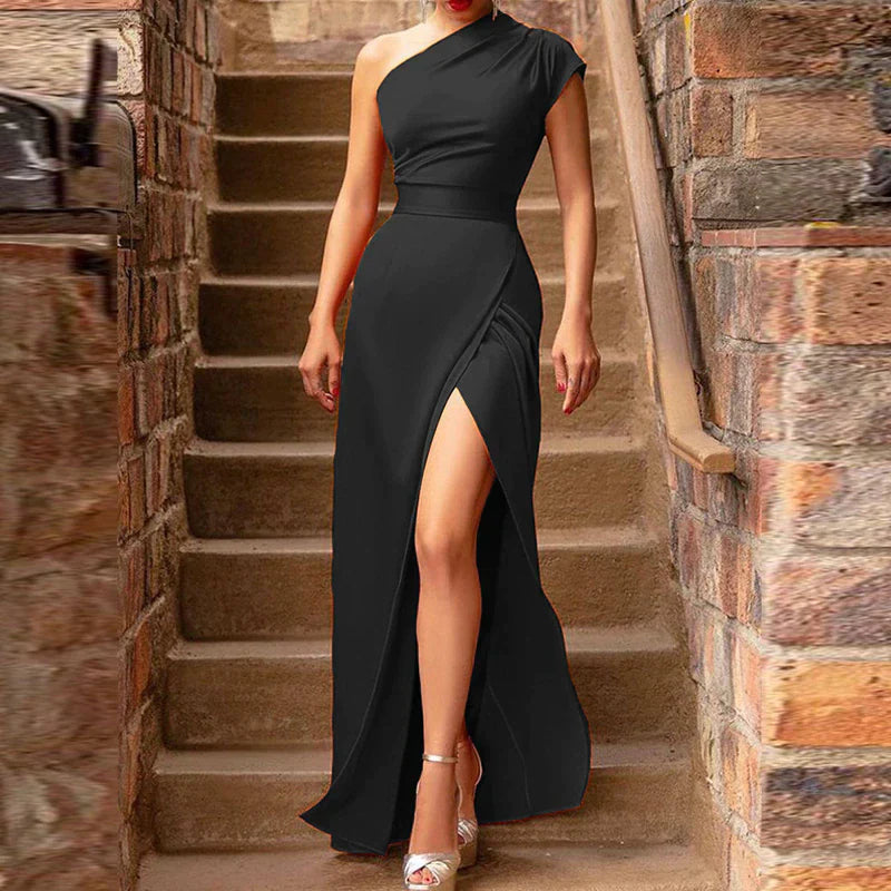 Céline - Robe longue fendue asymétrique