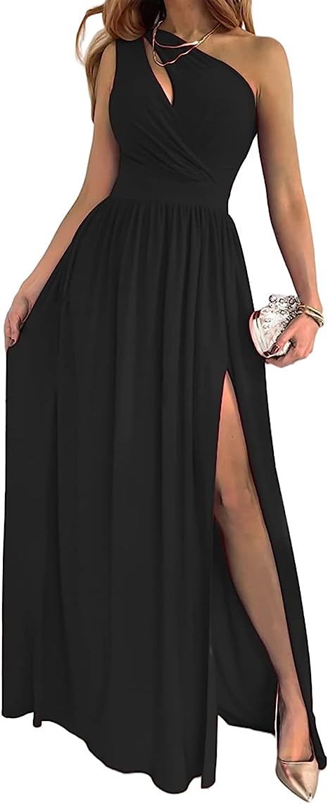Estelle - Robe longue fendue sans manches croisée