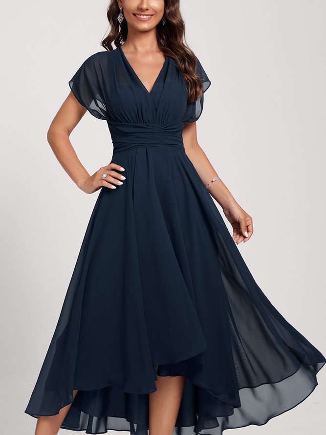 Geneviève - Robe élégante fluide à manches papillon