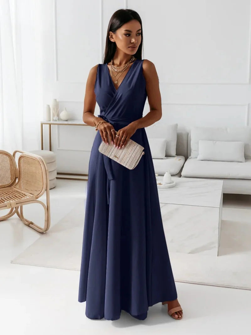 Léa - Robe longue portefeuille élégante