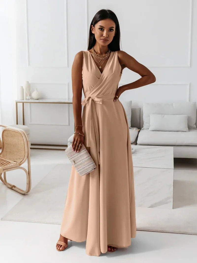 Léa - Robe longue portefeuille élégante
