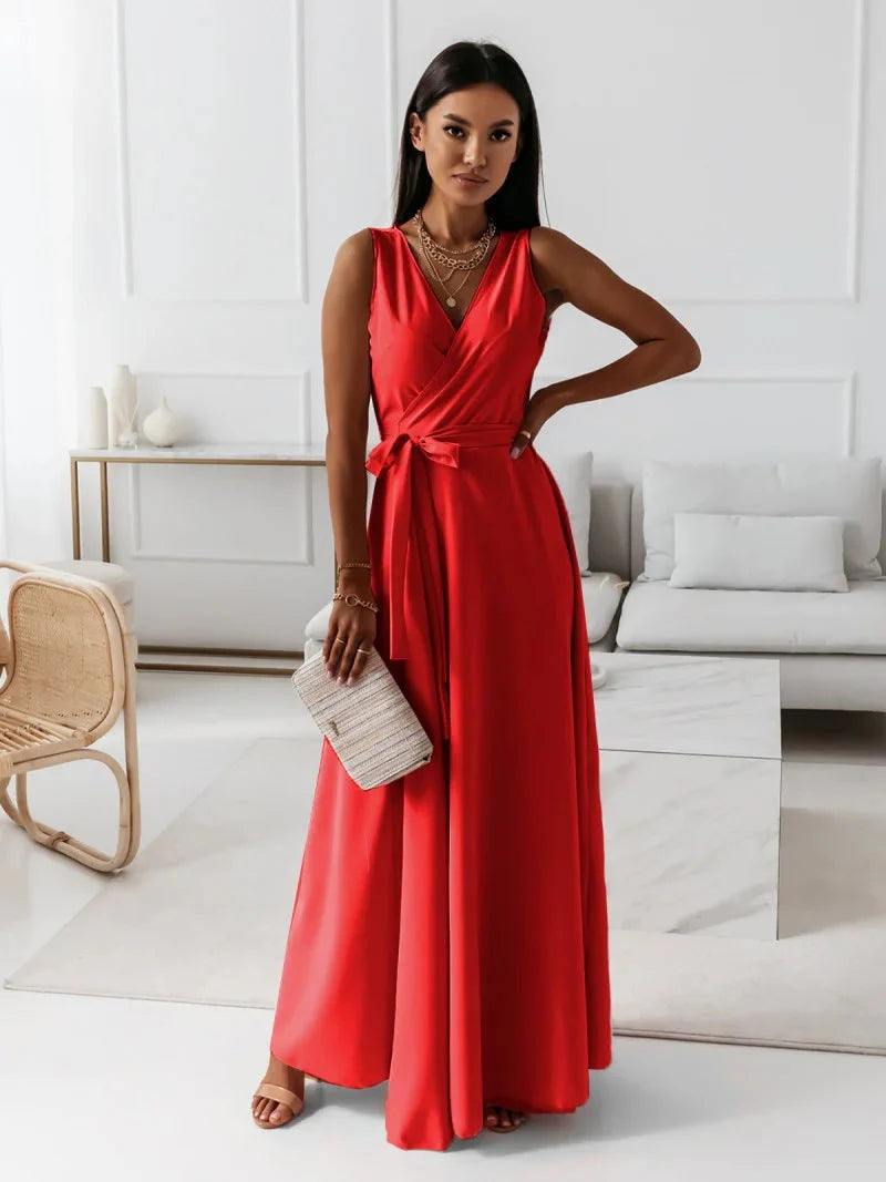 Léa - Robe longue portefeuille élégante