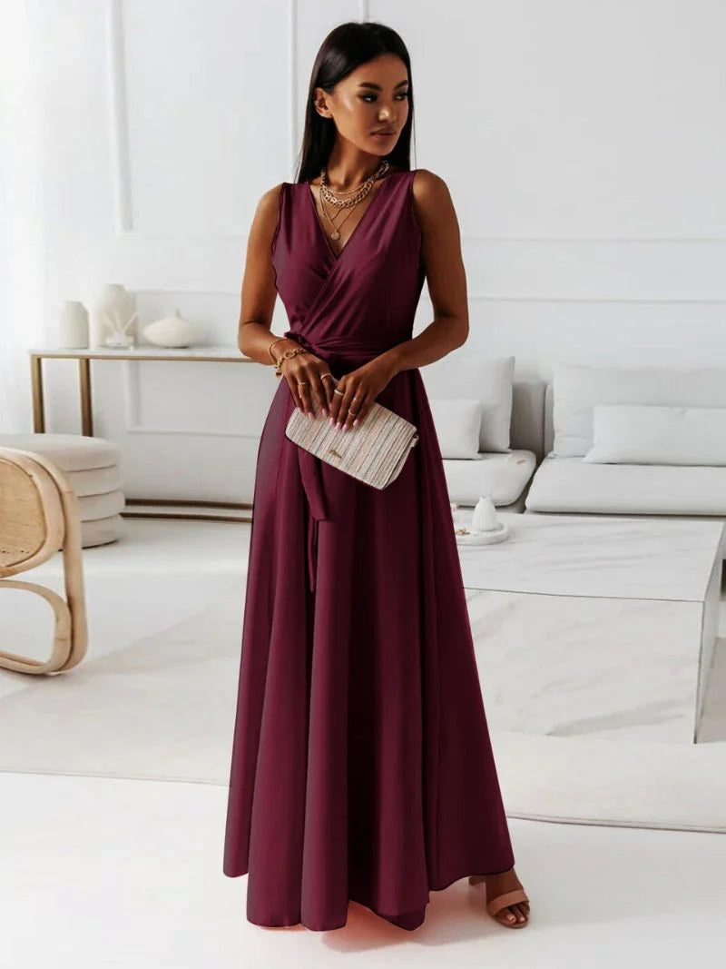 Léa - Robe longue portefeuille élégante