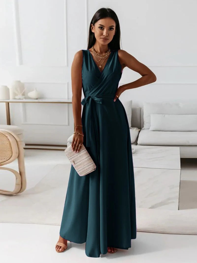 Léa - Robe longue portefeuille élégante