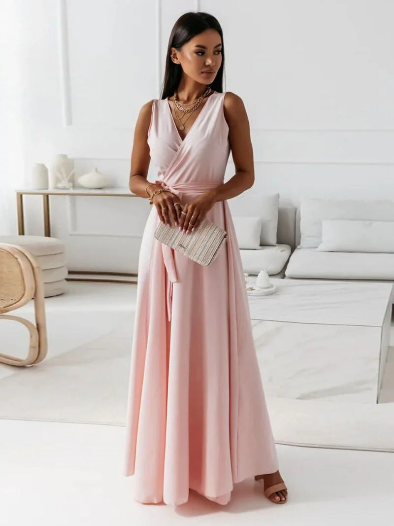 Léa - Robe longue portefeuille élégante