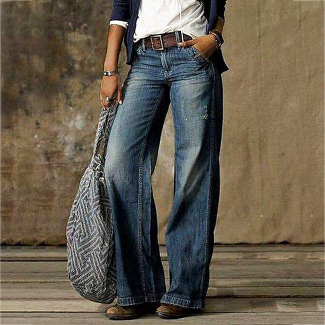 Melissa - Jean flare délavé taille haute