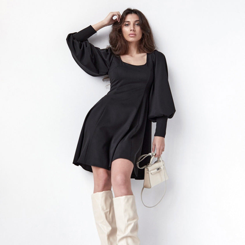 Sofia - Robe élégante à manches bouffantes