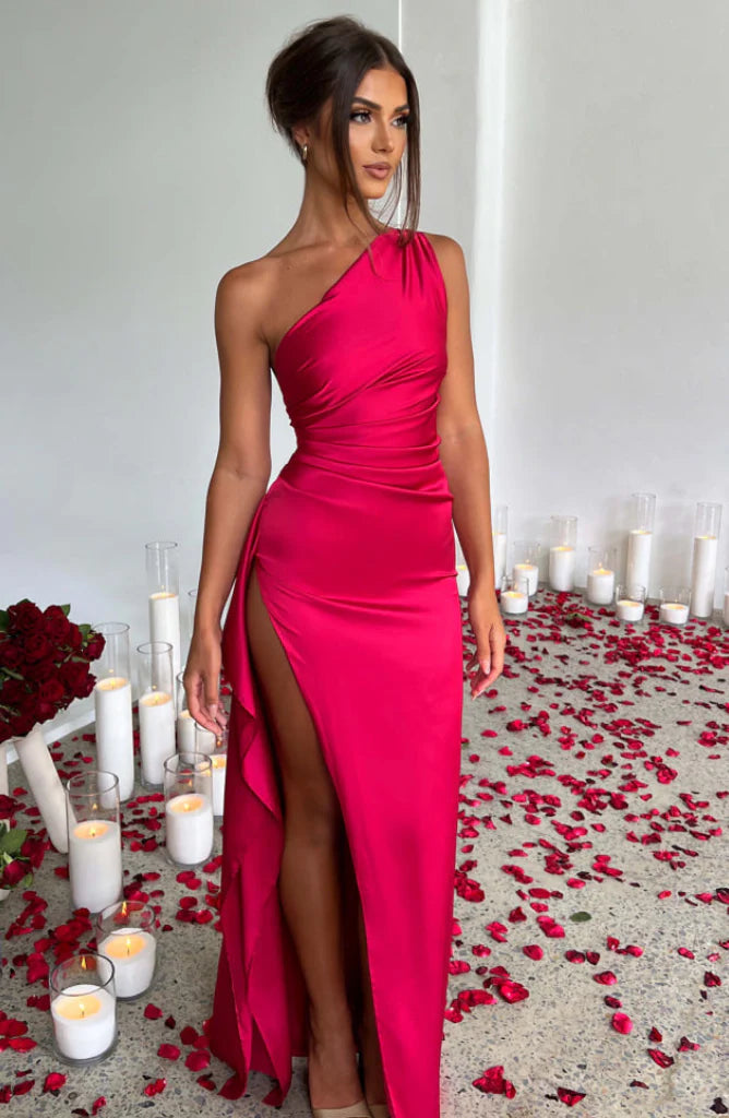 Soraya - Robe longue fendue asymétrique