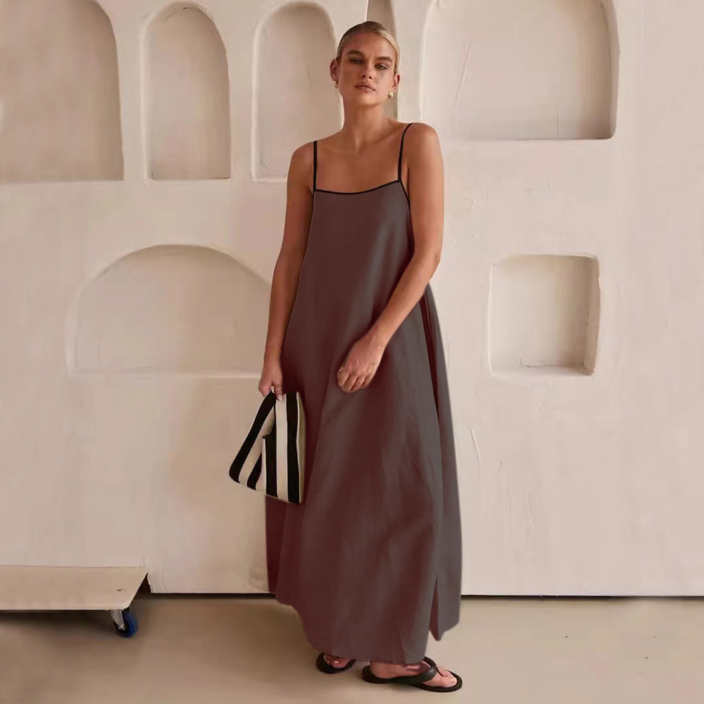 Olivia - Robe longue d'été à fines bretelles
