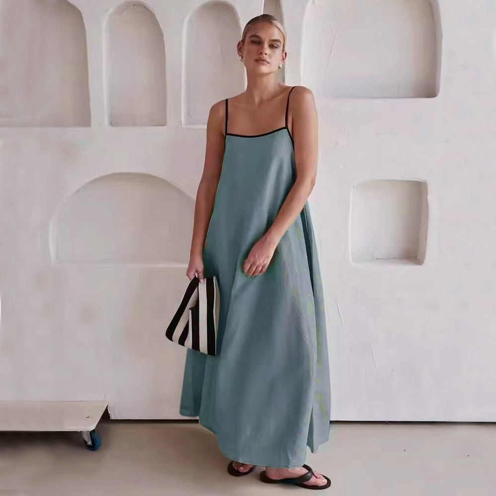 Olivia - Robe longue d'été à fines bretelles