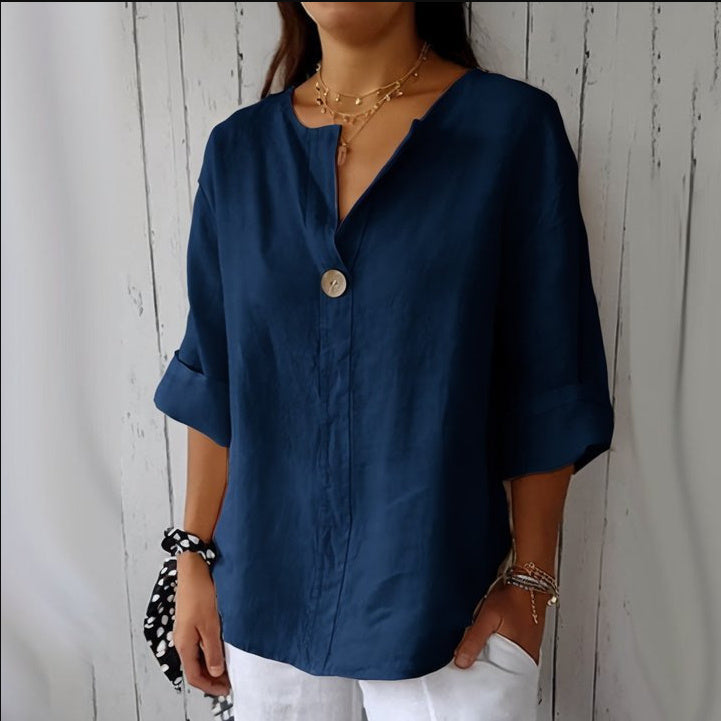 Elena - Elégante blouse en lin pour un style imprimé