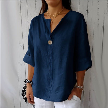 Elena - Elégante blouse en lin pour un style imprimé