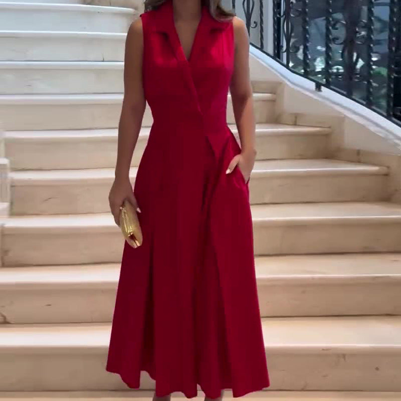 Sabrina - Robe midi jaune sans manches avec style et fraîcheur
