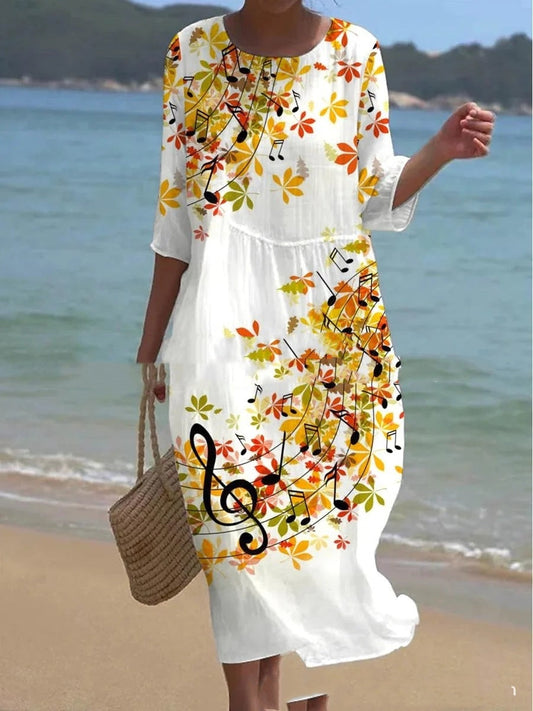 Isla - Robe de plage bleu clair à imprimé floral
