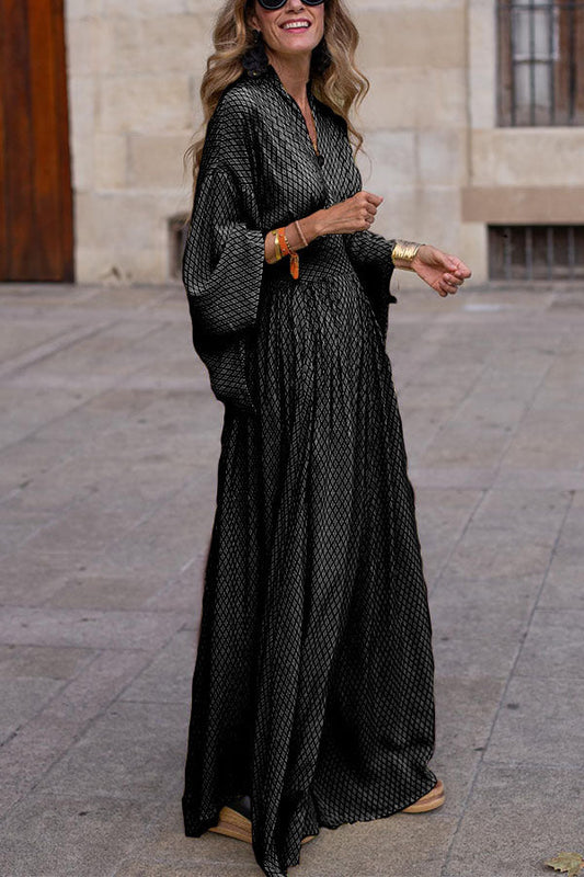 Sabrina - Robe longue à imprimé bohème et style décontracté