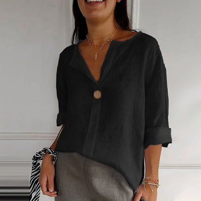 Elena - Elégante blouse en lin pour un style imprimé