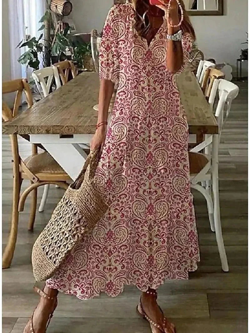 Florence - Robe longue fluide à fleurs