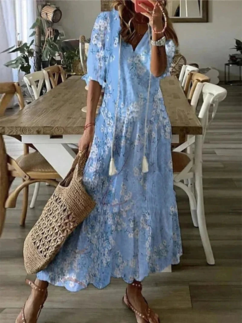 Florence - Robe longue fluide à fleurs