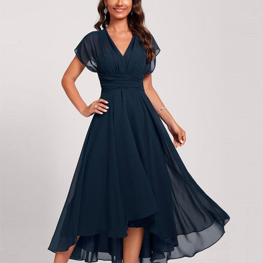 Geneviève - Robe élégante fluide à manches papillon