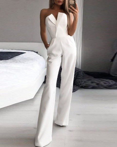 Marie-Claire - Combinaison bustier blanche élégante