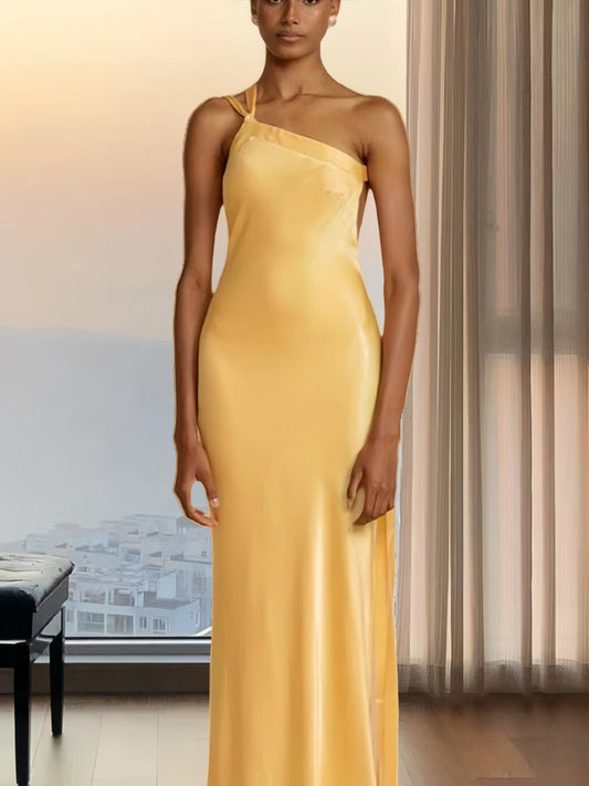 Selena - Robe asymétrique découpée à une épaule