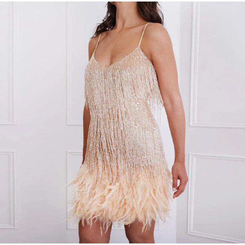 Samba - Robe courte à franges glamour