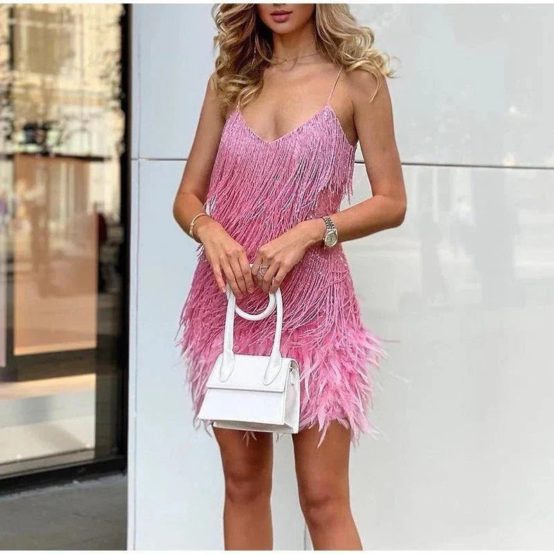 Samba - Robe courte à franges glamour