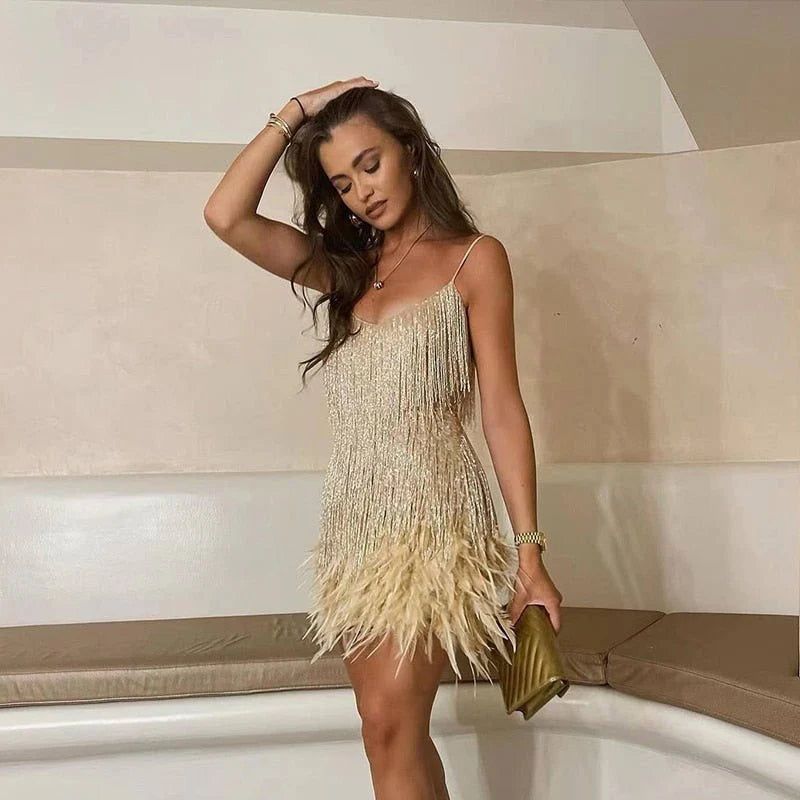 Samba - Robe courte à franges glamour