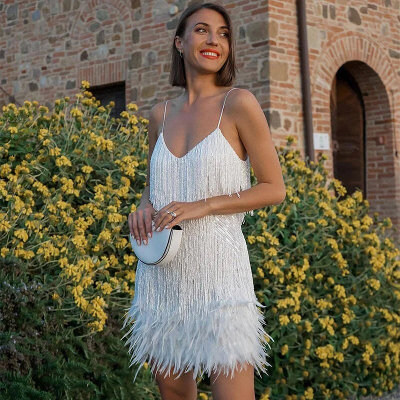 Samba - Robe courte à franges glamour