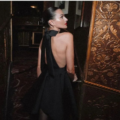 Sophie - Robe cocktail satinée évasée