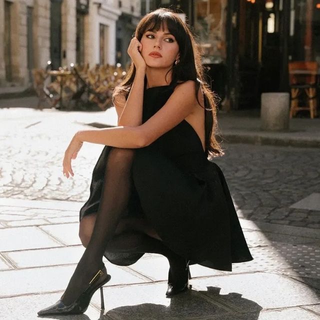 Sophie - Robe cocktail satinée évasée
