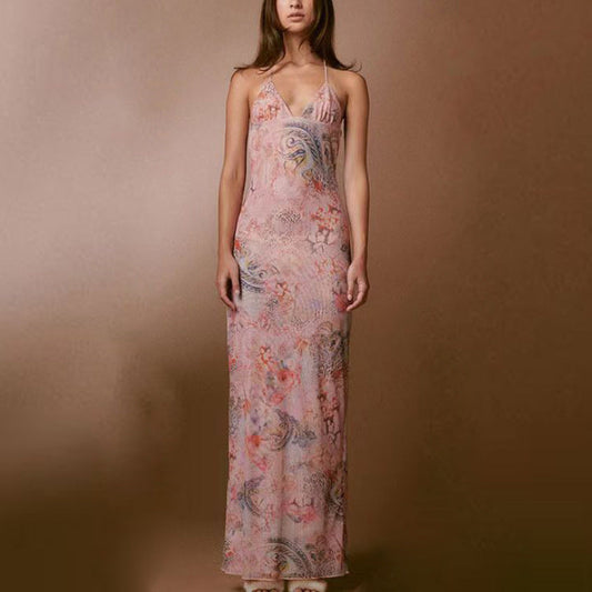 Alina - Maxivestido negro con escote en pico