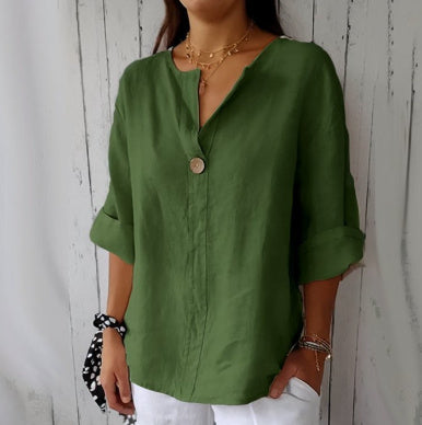 Elena - Elégante blouse en lin pour un style imprimé