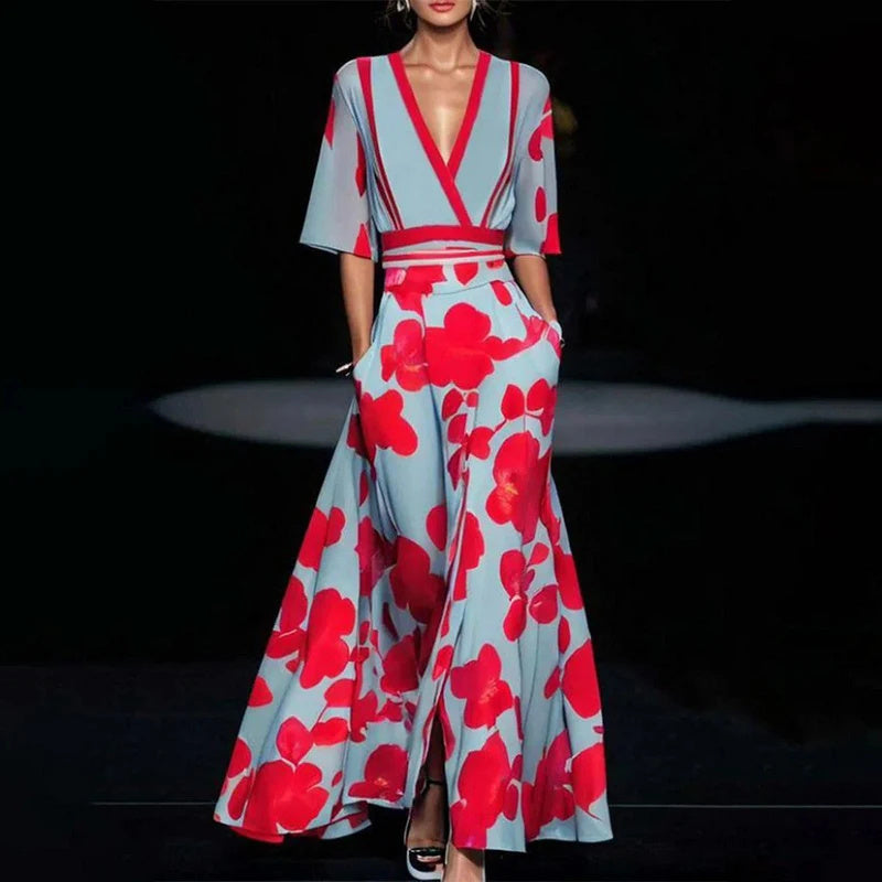 Robe longue florale Sabrina - Elégance et confort pour le début du printemps